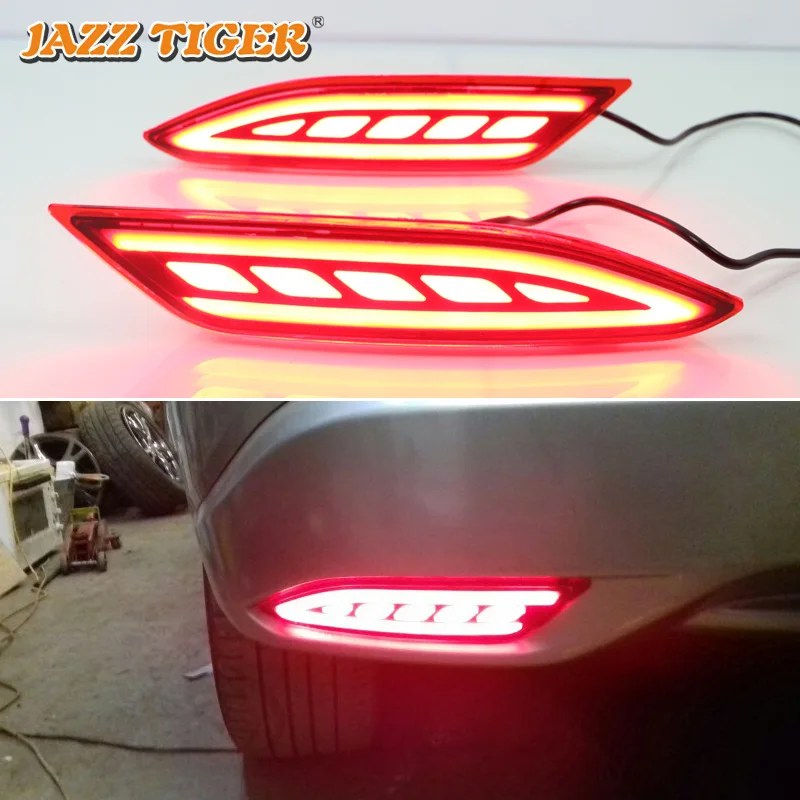 

JAZZ TIGER 2PCS Car LED Rear Fog Lamp Brake Light Turn Signal Light Bumper Decoration Lamp For Honda HR-V HRV 2016 2017 2018