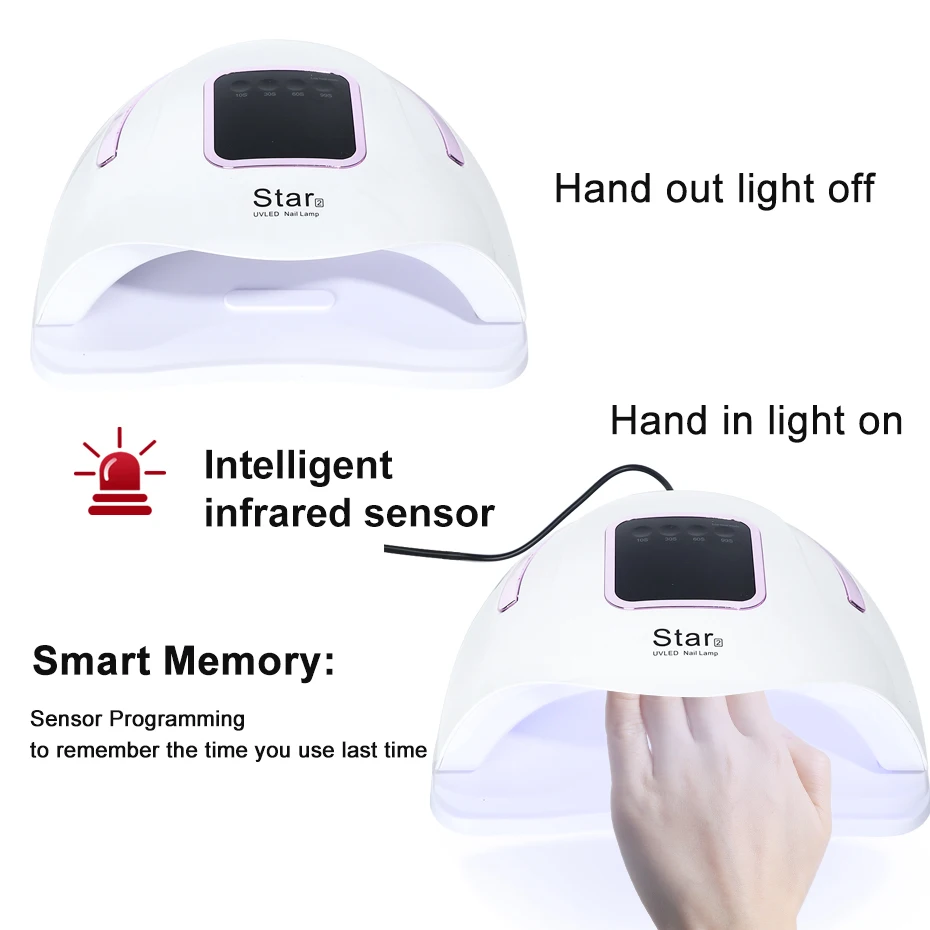 72 Вт сенсорная кнопка лампа для ногтей сушилка для маникюра все Гель-лак 36 светодиодный s умная память светодиодная УФ-лампа для ногтей быстрая отверждение CHFBS2