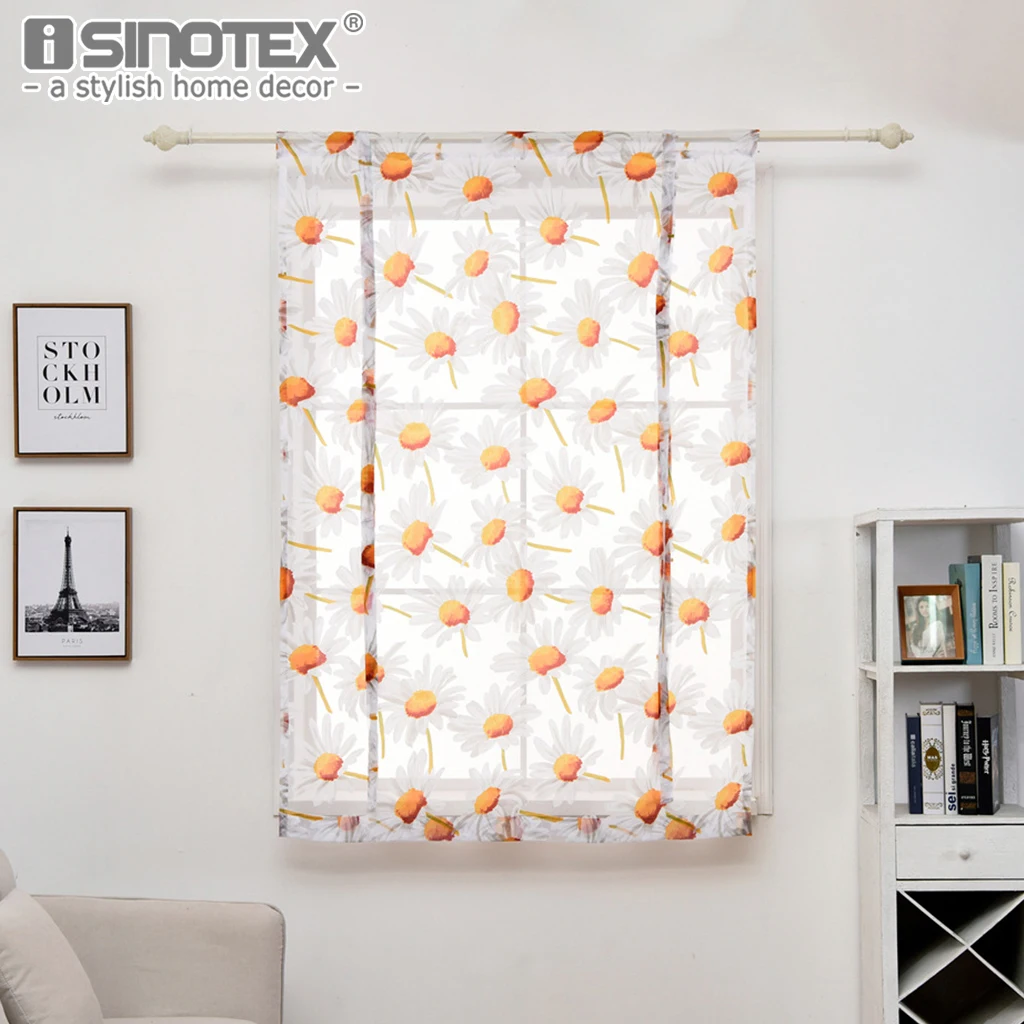 

Sunflower 9 Sizes Roman Curtain Window Treatments Pastoral Kitchen Living Room Short Floral Decor Curtains Roman Blinds Drapes