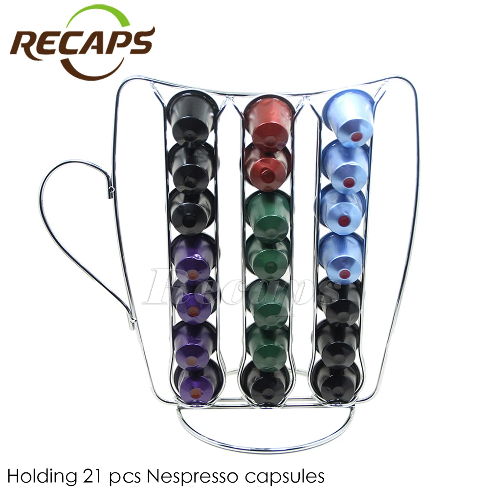 Recaps Nespresso Capsule Holder Chrome Coffee Capsule Storage Hold 30