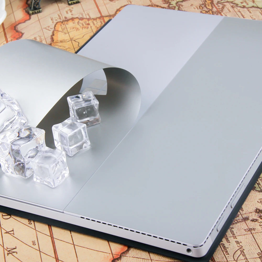 for Microsoft Surface Pro 3 Laptop Skins Anti-scratch Bubble Free Silver Removable Slim Decal Laptop Sticker Back Cover (2014+)