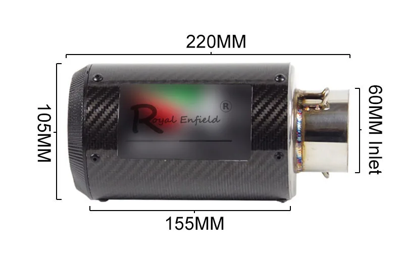 60 мм на входе Универсальный мотоциклах выхлопной трубы AR глушитель выхлопных газов для bmw s1000rr aprilia RSV4 Yamaha R6 R1 ATV Скутер