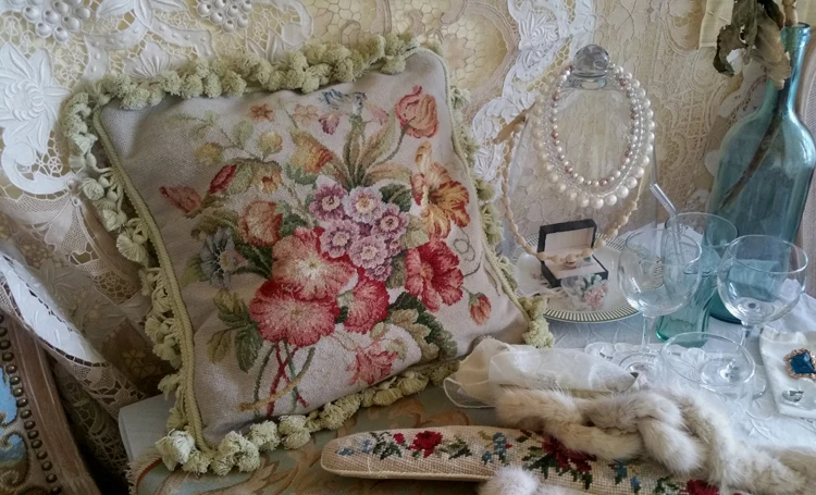 

full flower wool handmade cusionsdecorated velvet nordic home shabby needlepoint embroidered cushion cover for sofa setsgc79yg4