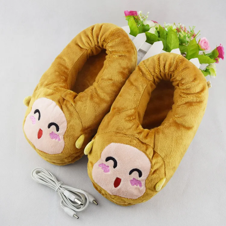 CuddlyIIPanda/Новинка года; зимние женские домашние тапочки с USB; Pantufa; домашние тапочки из хлопчатобумажной ткани с героями мультфильмов; Kawaii Totoro; домашние тапочки для спа