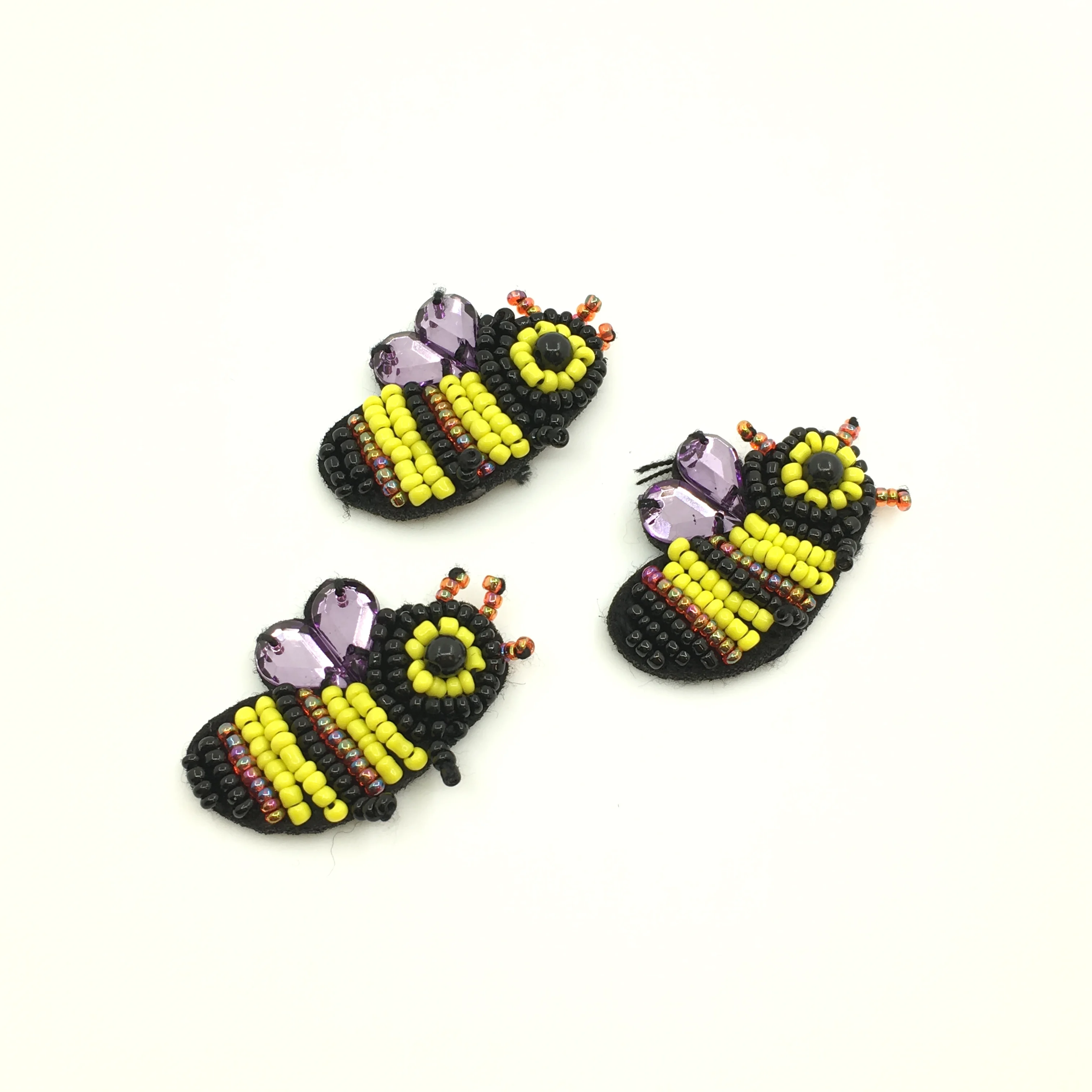 20pc Sew On Beaded Patch Bees Cute Applique Patches For Dress Shoes
