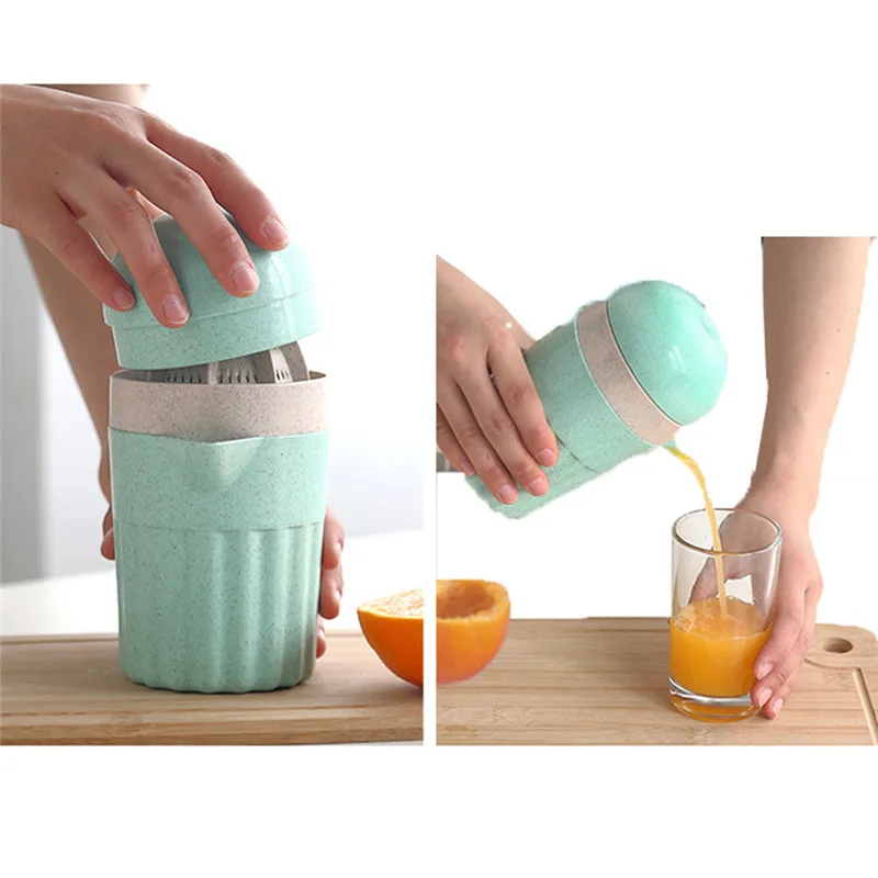 

New Healthy Wheat Stalks Manual Citrus Juicer for Orange Fruit Squeezer Portable Juicer Cup Kitchen Tool