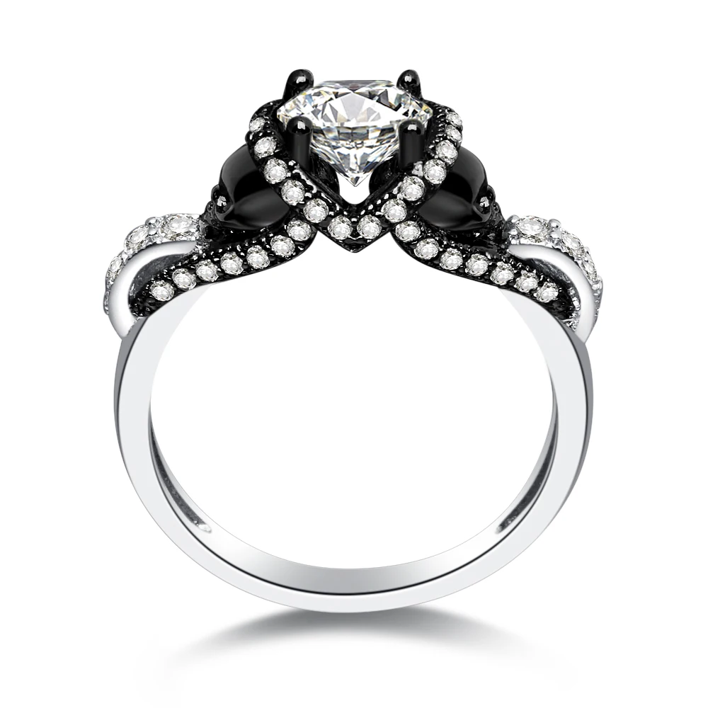 ROXI Women's Skull Ring White CZ Stone Punk Style Men Party Ring
