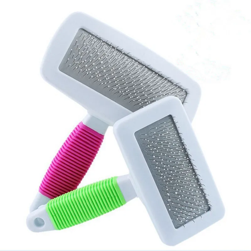 1PC Pet Combs Square Handle Non slip Soft Rubber Comb Dogs Grooming
