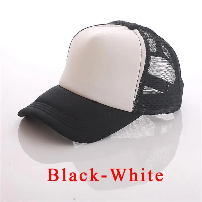 Цена по прейскуранту завода-изготовителя! Бесплатный Пользовательский логотип бейсболка полиэстер шляпы без рисунка, с сеткой Кепка для мужчин и женщин gorras - Цвет: Черный