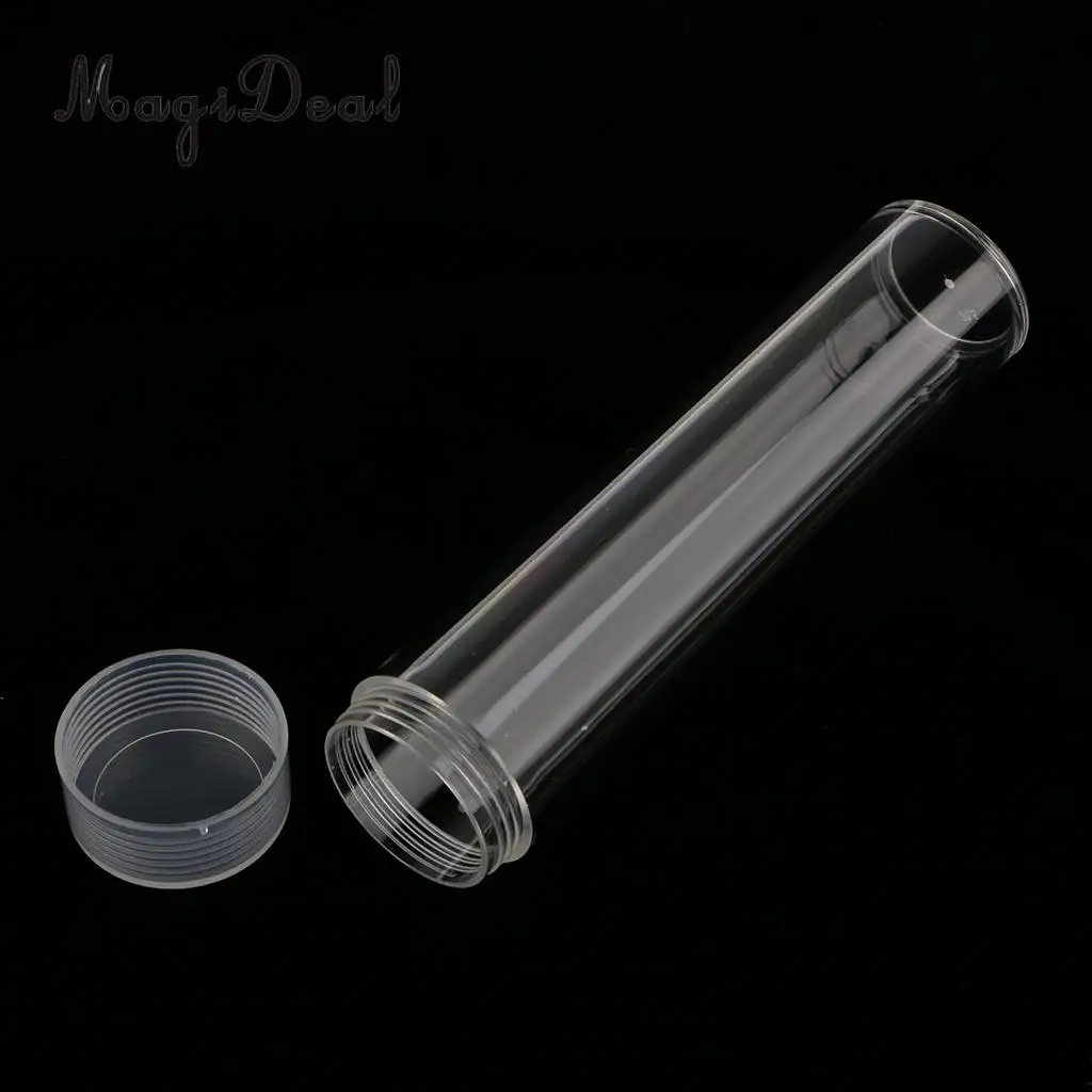 10Pcs 20.5mm Protective Tube Holder Clear Round Cases Coin Storage Boxes