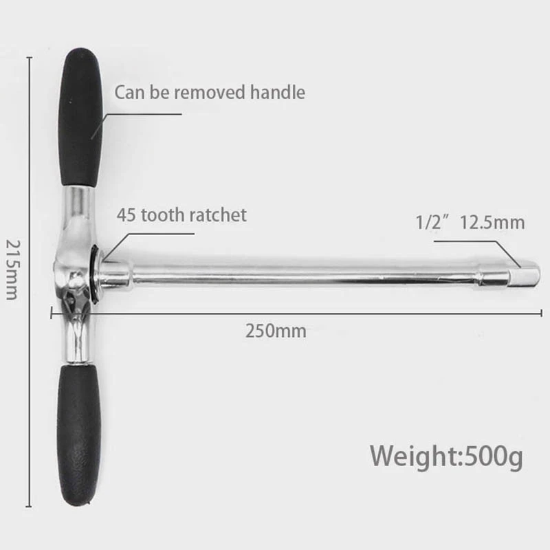 1/2 дюймов t-образная трещотка Ключ Т-образный многофункциональный Т-образный шестигранный ключ автомобильные инструменты для ремонта