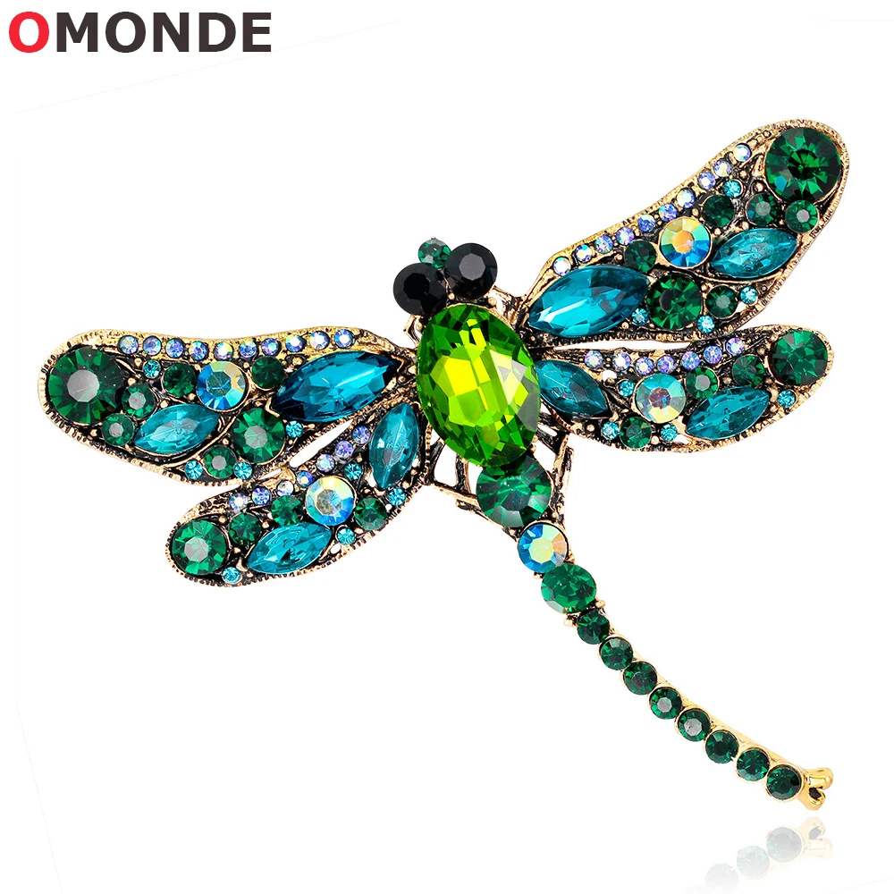 

Colorful Crystal Vintage Dragonfly Brooches for Women 9.1*7.5 cm Large Scarf Broche Lapel Pin Fashion Dress Coat Accessories