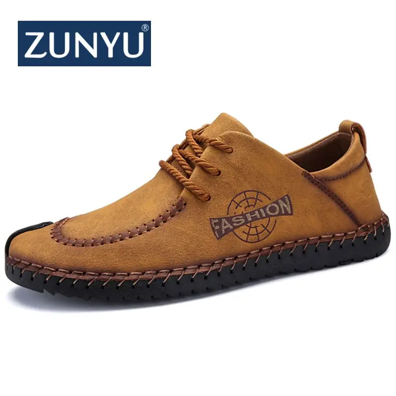 

ZUNYU 2018 Hot Sale Men Casual Shoes Handmade Shoes For Leather Adult Mens Shoes Breathable Male Shoes Zapatos Hombre Size 38-46