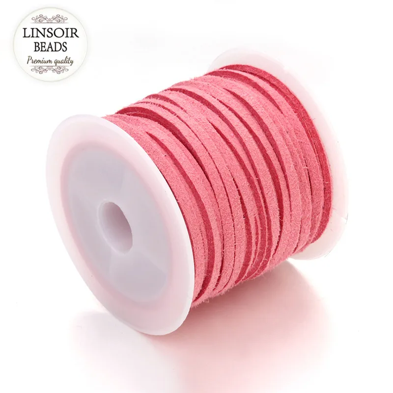 5yards/lot 19 Colors 3mm Flat Faux korean Velvet Suede Cord Leather