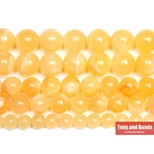 Pierre naturelle jaune Jaspers perles rondes 15