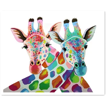 

Animal pictures DIY animal Painting By Numbers kits Cotton Painting Paint On Cotton Unique Gift Home Decor Wall Artwork 2.0