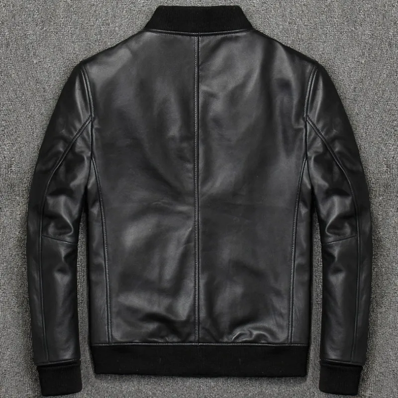2018 Fashion Genuine Leather Aviation Bomber Jacket Men Casual Black Real Leather Aviator Jacket Sheepskin Motorcycle Streetwear 2018 Fashion Genuine Leather Aviation Bomber Jacket Men Casual Black Real Leather Aviator Jacket Sheepskin Motorcycle Streetwear