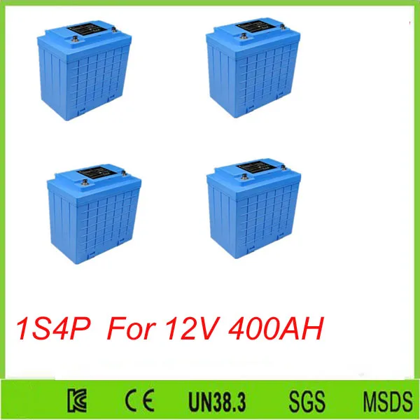 4pcs 1S4P 12v 100ah lifepo4 battery pack with 2000 cycles time lifepo4 12v 100ah battery pack For 12V 400AH lifepo4 battery pack