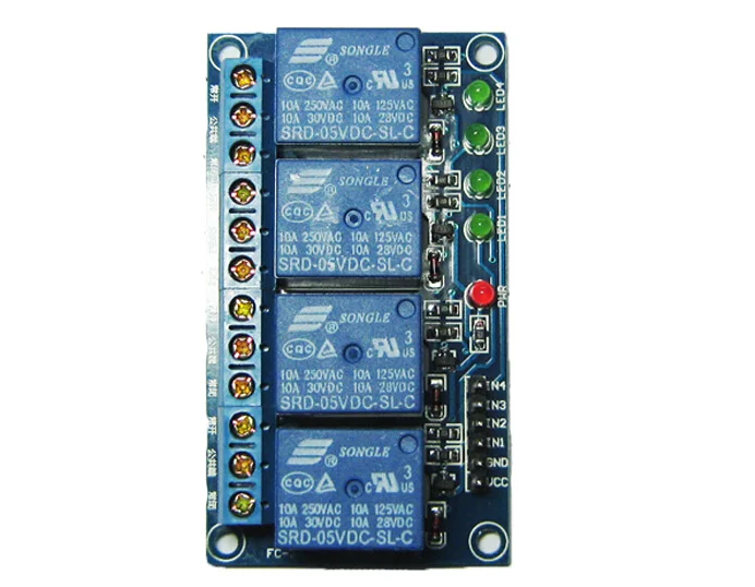

Electronic SRD-05VDC-SL-C 4 Channel DC 5V Coil High Lever Power Relay Module