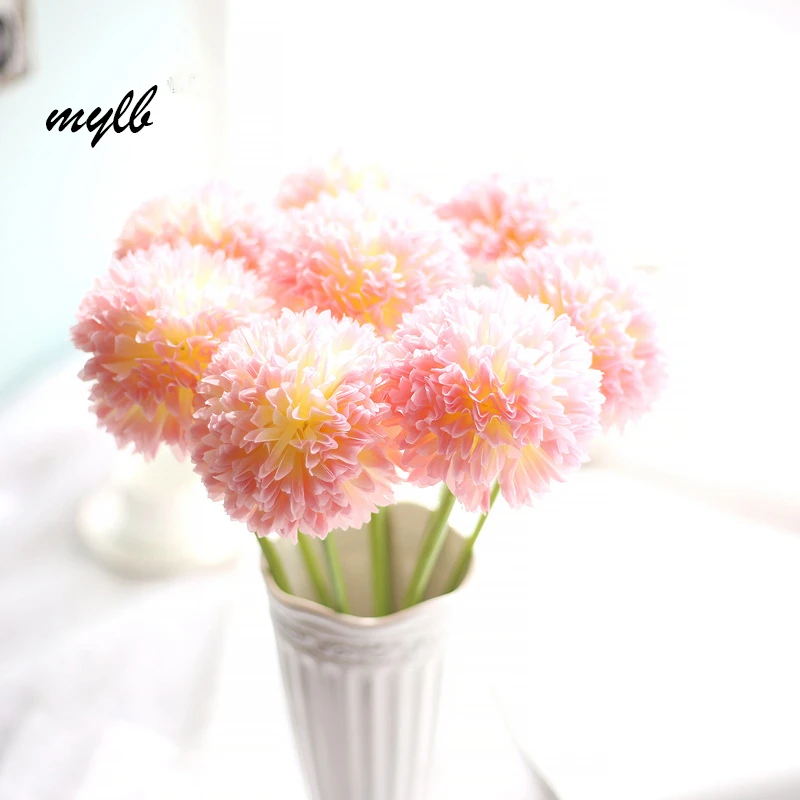 Mylb 6 個グリーンボールシミュレーション花シングルヘッド小さなシルク絹の花造花ドライフラワーウェディング Dried Flowers Wedding Flower Weddingsilk Flowers Artificial Aliexpress