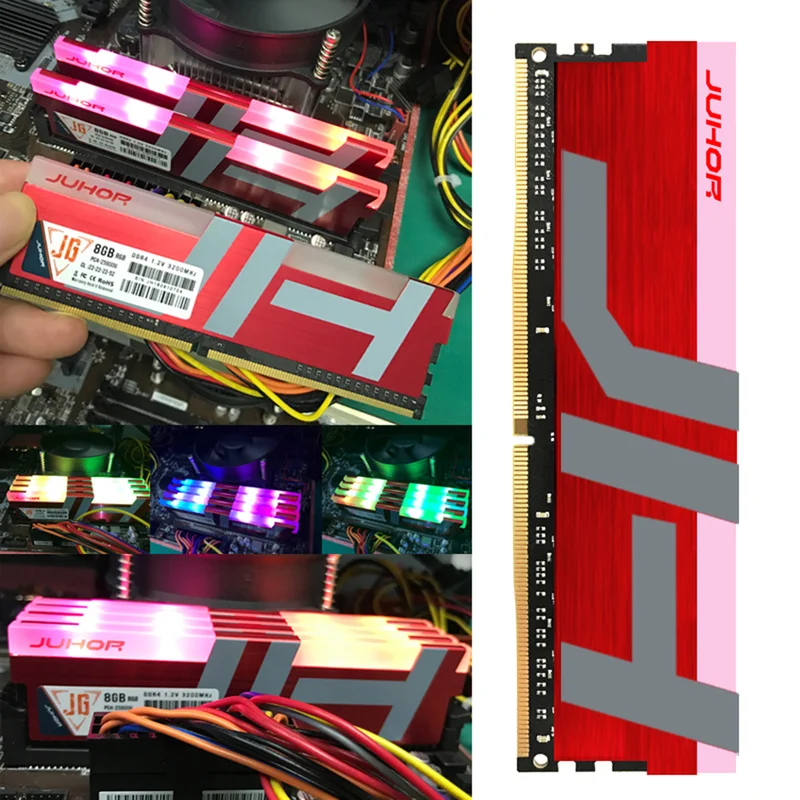 Johor модуль PC Настольный 8G DDR4 PC4 3200Mhz оперативная память RGB светящийся радиатор 3000MHZ