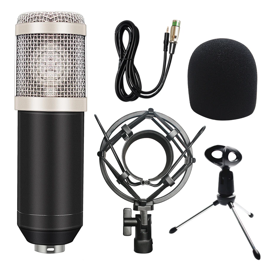 BM800 Condenser Microphone Sound Recording Karaoke Mikrofon For Computer+Shock Mount+Foam Cap+Cable As BM 800 Studio Microphone BM800 Condenser Microphone Sound Recording Karaoke Mikrofon For Computer+Shock Mount+Foam Cap+Cable As BM 800 Studio Microphone