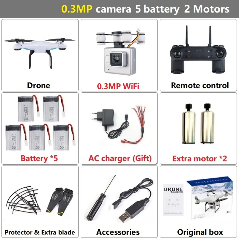 Teeggi SG600 FPV Радиоуправляемый Дрон с 2MP 720P WiFi HD камерой Квадрокоптер высота удерживает ключ возврата Вертолет VS X5SW X5HW Дрон - Цвет: Set8 0.3MP 5B 2M