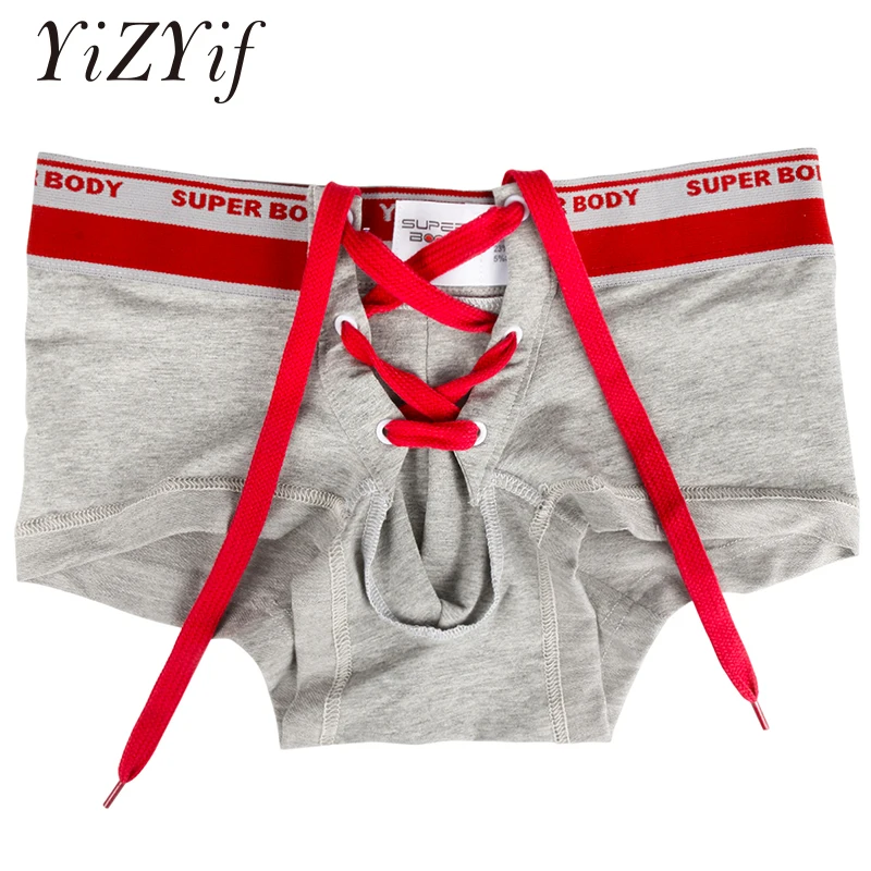 

YiZYiF Men Sexy Lingerie Brief Underwear Panties Lace-up Bikini Underwear Underpants sexy underwear Men Panties