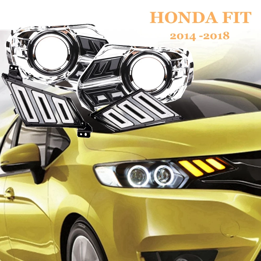 

car headlight high liner lamp headlight upgrade for Honda new FIT 2014 to 2018 without DamageHID Projector Lens q5 hella5