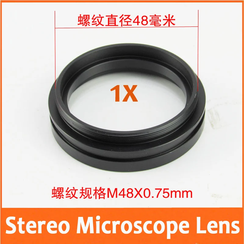 Comprar 1 unid 1X Barlow AUX Auxiliar Adjunto objetivo microscopio estéreo M48 * 0,75 accesorios accesorio