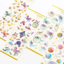 Cartoon three-dimensional hand account sticker DIY diary album decoration stickers scrapbooking planner label Scrapbook stickers rookie yearbook three stickers