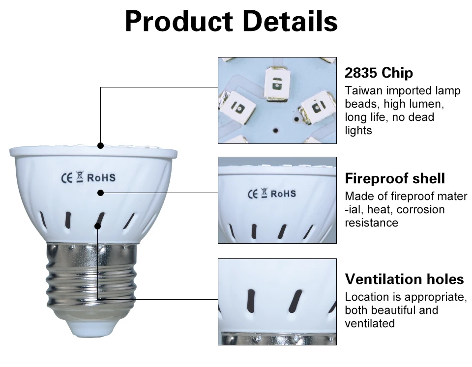 Полный спектр E27 220 В растет Лампочки 36leds 54leds 72leds светодиодные растет Лампы для мотоциклов цветы посадили овощи гидропоника Системы