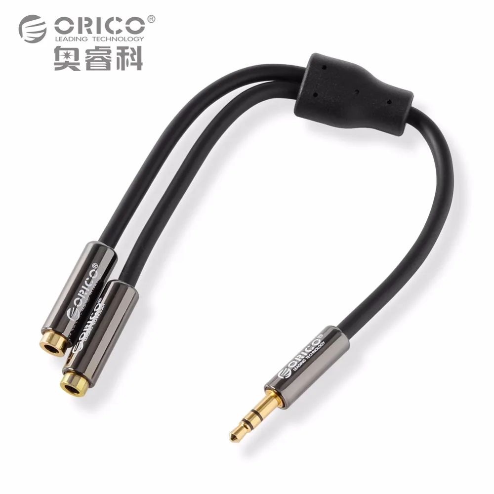 Image ORICO Audio Cable 3.5mm Jack Microphone Splitter 1 Male to 2 Female 3.5 Extension Aux Cable Adapter for Phone Latpop Desktop