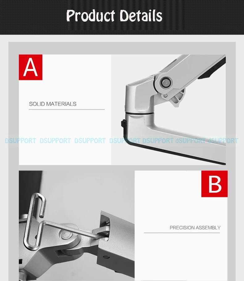 Настольный держатель для монитора с полным движением 17-32 дюймов+ 10-17 дюймов поддержка ноутбука механическая пружина с двойным рычагом Макс. Загрузка 10 кг каждый