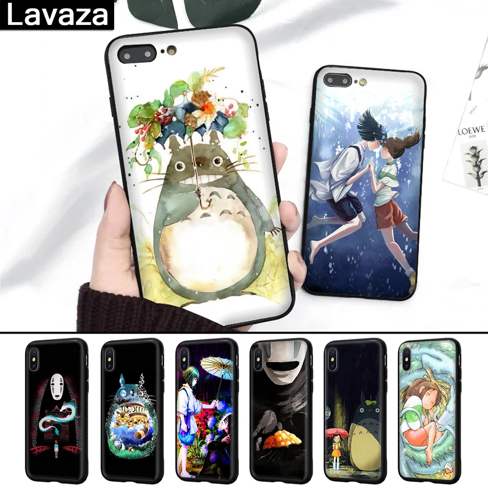 

Lavaza Totoro Spirited Away Ghibli Miyazaki Anime Silicone Case for iPhone 5 5S 6 6S 7 8 Plus X XR XS Max