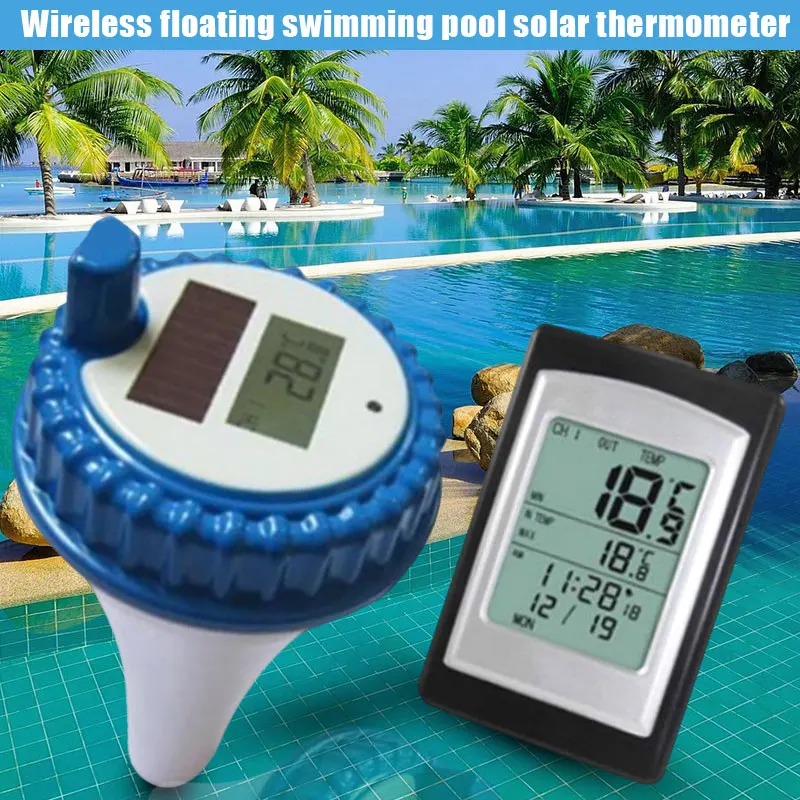 Беспроводной Солнечный Мощность плавающий термометр бассейн цифровой Бассейн SPA Плавающий Термометр-Гигрометр
