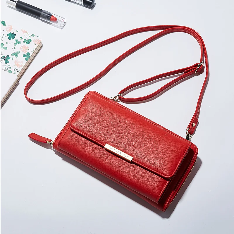 

Women Leather Wallet Girls Purse Small Crossbody Bags Multiple Cards Holder Phone Pocket Female Standard Wallets Dropshipping