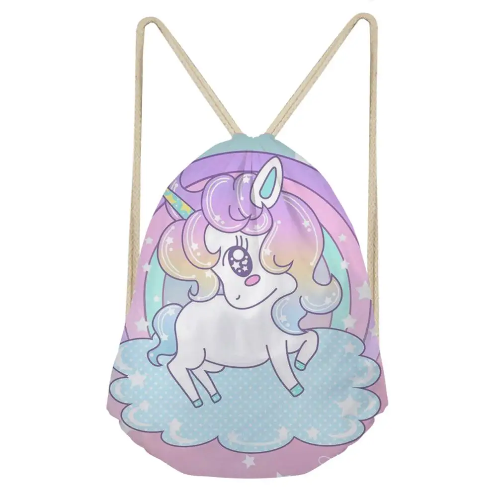 

Thikin Unicorn Casual Sack Drawstring Bag for Girls Travel Backpack Toddler Softback Lady Beach Mochila DrawString Bag