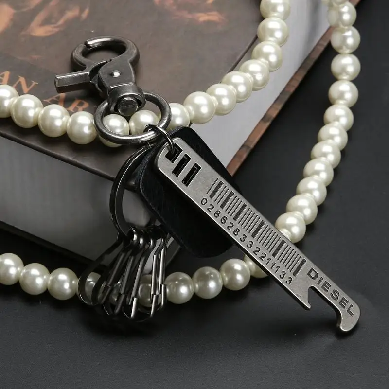 

JOCESTYLE Vintage Punk Car Keychains Diesel Men keychain Ruler Key Ring Leather Key Holder Casual Key Buckle Men Jewelry