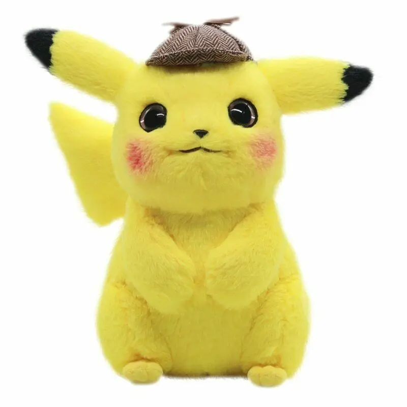 

2019 Hot 25cm Movie Detective Pikachu Plush Stuffed Dolls Animals Pets Cool Decoratio Doll Toy Kids Children Gift