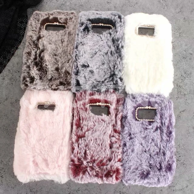 

Case for Samsung Galaxy Note 2 3 4 5 7 8 9 Cute 3D Rabbit Bunny Hairy Warm Fur Bling Rhinestone Plush Soft TPU Cover Case