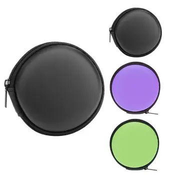 

Earphone Wire Organizer Box Data Line Cables Storage Box Case Container Coin Headphone EVA Protective Box black/purple/green 8cm