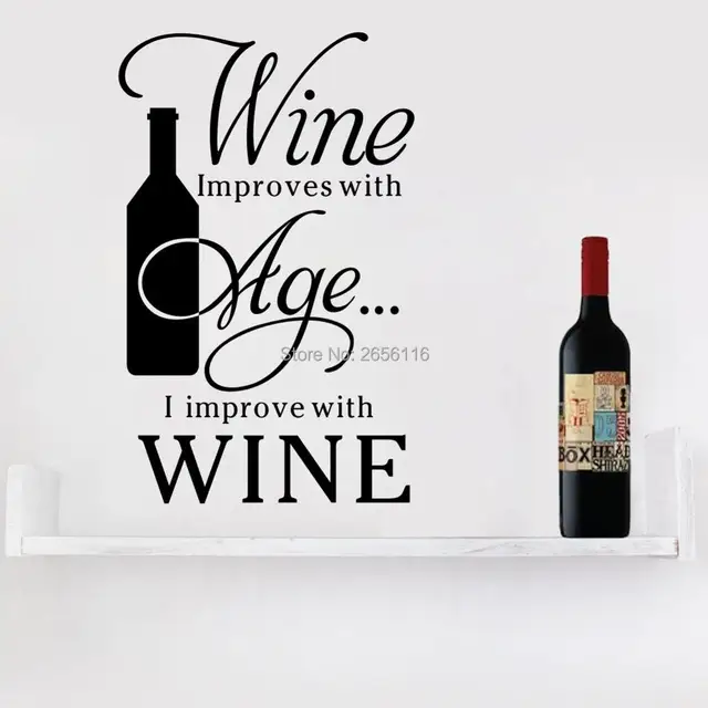 English Quotes Wine Improve With Age Wall Stickers Bar Restaurant English Quotes Wine Improve With Age Wall Stickers Bar Restaurant Decals Gl Decoration Art Carved