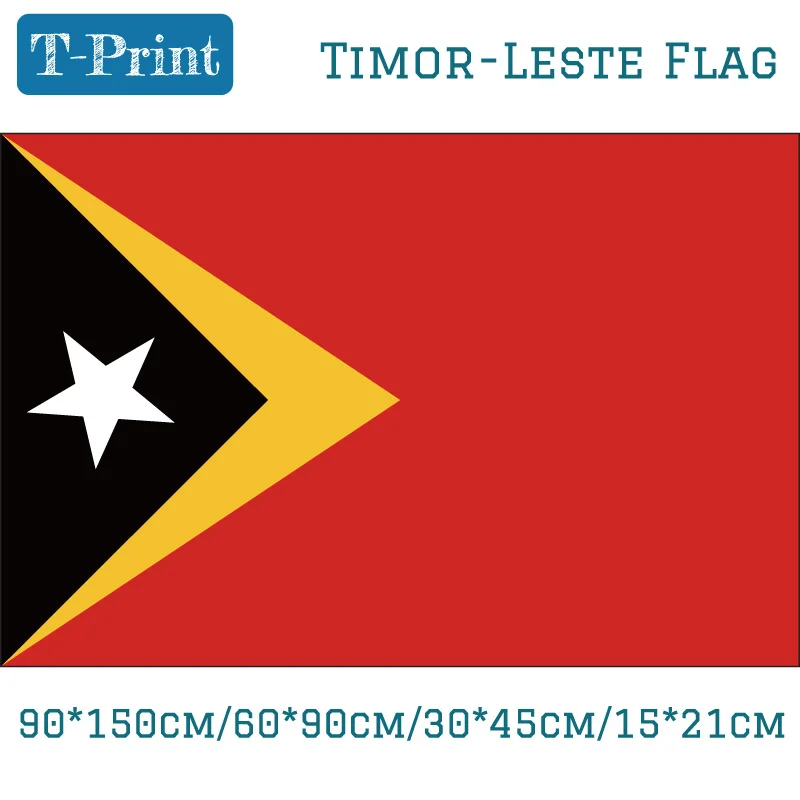 Timor-Leste National Flag 90*150cm/60*90cm/15*21cm   Car Flag 3*5ft For Home decoration
