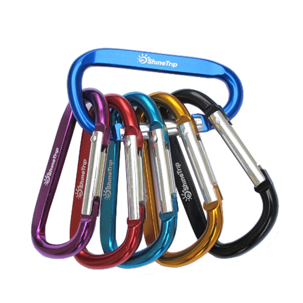 

6pcs/lot Aluminum Carabiner Key Chain Clip Outdoor Camping Keyring Snap Hook Water Bottle Buckle Travel Kit Climbing Accessories