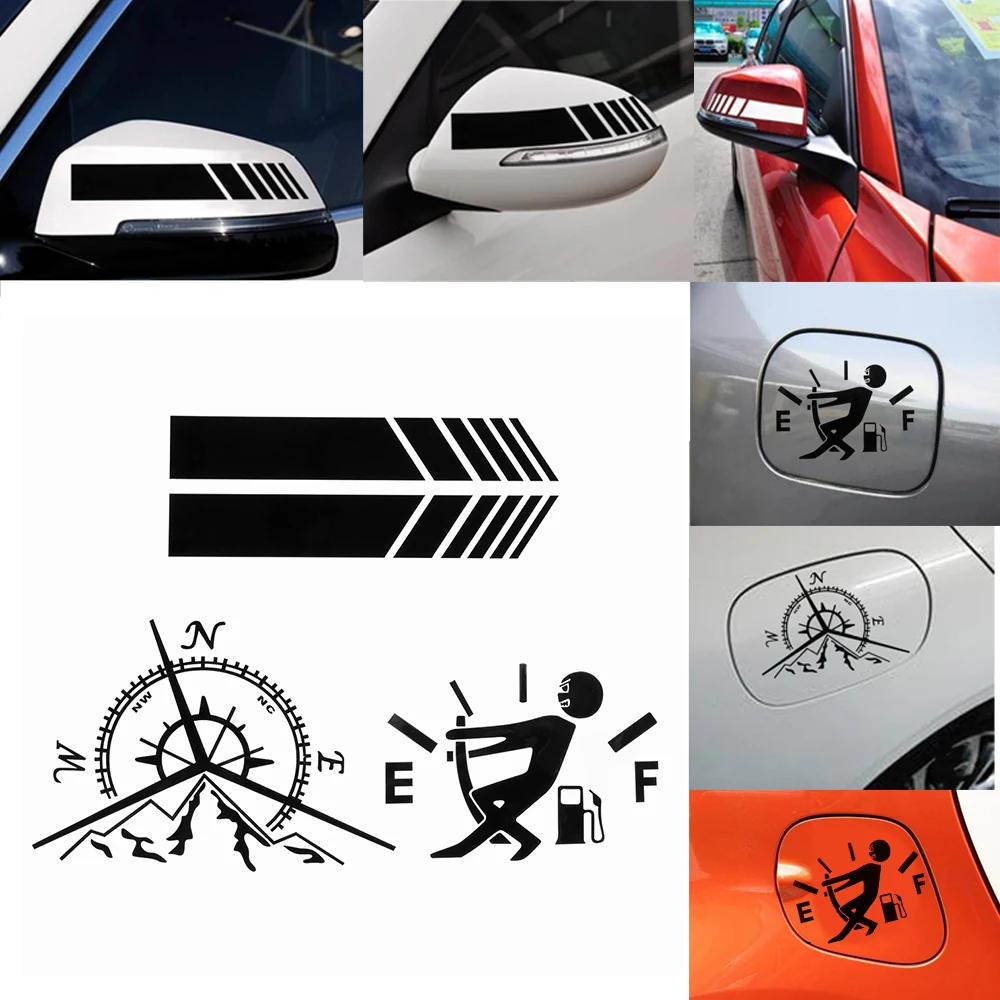 

3Pcs/Set Waterproof Car Stickers Compass Navigate Decal Rearview Mirror Side Stripe Decal Car Styling Decoration Auto Accessries