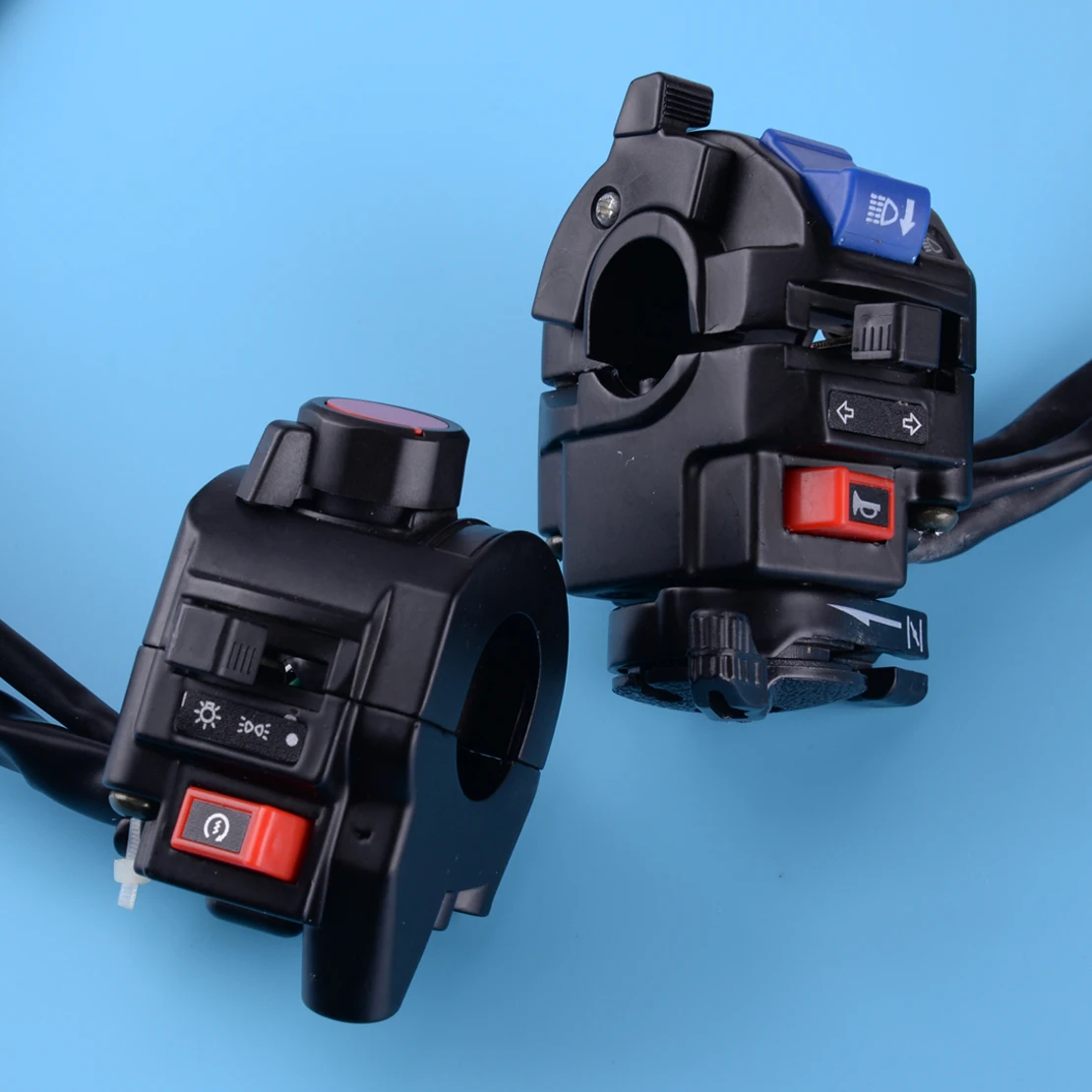 

beler New 1 Pair Motorcycle 7/8" 12V DC Handlebar Handlebar Control Headlight Horn Turn Signal Light Start Switch