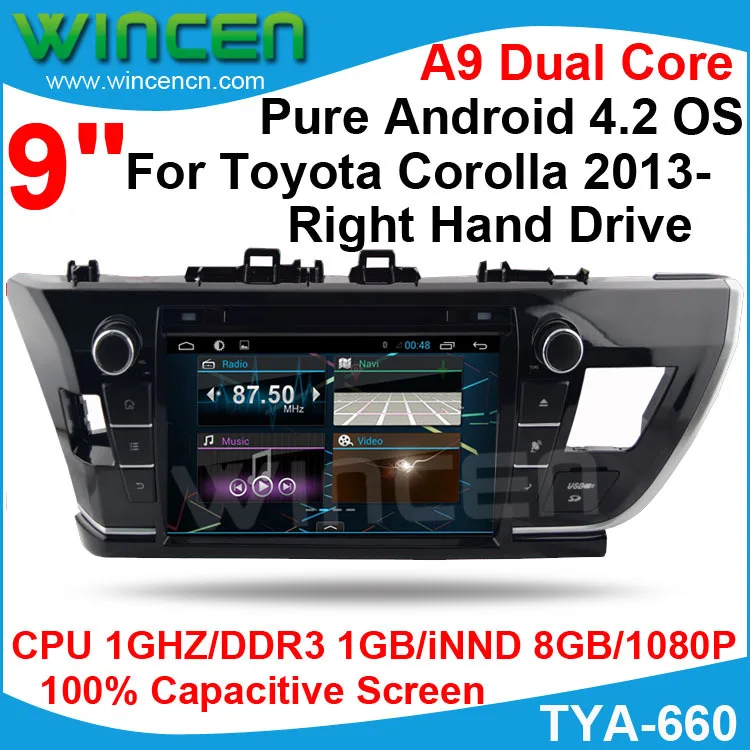 Android 4,2 автомобильный DVD gps Радио Аудио навигация рекордер плеер для Toyota Corolla 2013 с правым приводом OBD TPMS(ОПТ