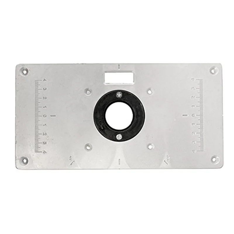 22351208mm Aluminum Router Table Insert Plate Wood Router Trimmer For Woodworking Benches with 4 Insert Rings Engrving Machine