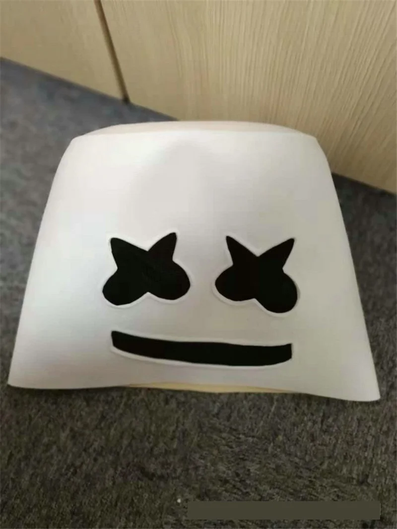 Marshmallow Cos DJ шлем в форме маршмеллоу смешной Косплей Полный голова латексная маска для хеллоуина Cos головные уборы взрослый аксессуар белая